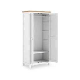 Farro White Double Full Hanging Wardrobe - By Roseland Furniture - thumbnail 3