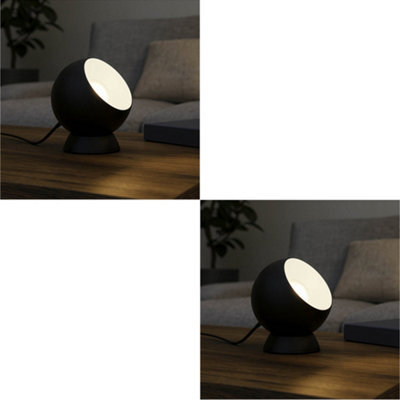 Loops 2 Pack Sleek Modern Design Black Led Table Lamp For Stylish Indoor Home Decor - image 1
