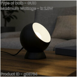 Loops 2 Pack Sleek Modern Design Black Led Table Lamp For Stylish Indoor Home Decor - thumbnail 2