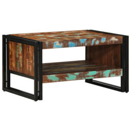 Berkfield Coffee Table Multicolour 70X50X38 Cm Solid Wood Reclaimed - thumbnail 2