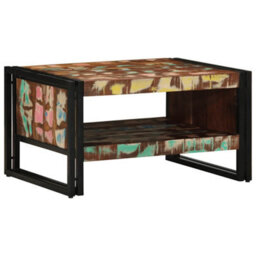 Berkfield Coffee Table Multicolour 70X50X38 Cm Solid Wood Reclaimed - thumbnail 1