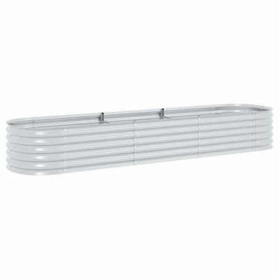Berkfield Practical Garden Raised Bed 320X80X44 Cm Galvanised Steel Silver - image 1