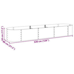 Berkfield Practical Garden Raised Bed 320X80X44 Cm Galvanised Steel Silver - thumbnail 9