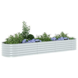 Berkfield Practical Garden Raised Bed 320X80X44 Cm Galvanised Steel Silver - thumbnail 4