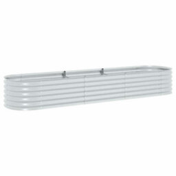 Berkfield Practical Garden Raised Bed 320X80X44 Cm Galvanised Steel Silver - thumbnail 1