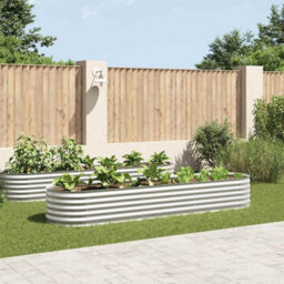 Berkfield Practical Garden Raised Bed 320X80X44 Cm Galvanised Steel Silver - thumbnail 2