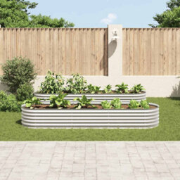 Berkfield Practical Garden Raised Bed 320X80X44 Cm Galvanised Steel Silver - thumbnail 3