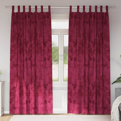 Berkfield Curtain With Curtains 2 Pcs Wine Red 225 X 140 Cm Velvet - image 1