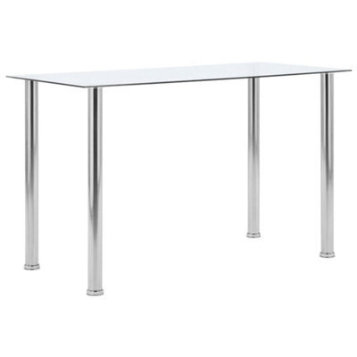 Vidaxl Dining Table Transparent 120X60X75 Cm Tempered Glass - image 1