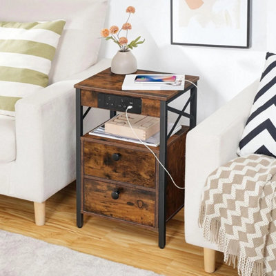 Bedside Table With Charging Station Side Table End Table Coffee Table - image 1
