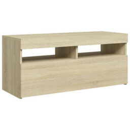 Vidaxl Tv Cabinet With Led Lights Sonoma Oak 90X35X40 Cm - thumbnail 7