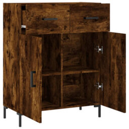 Berkfield Modern Sideboard Smoked Oak 69.5X34X90 Cm Engineered Wood - thumbnail 5