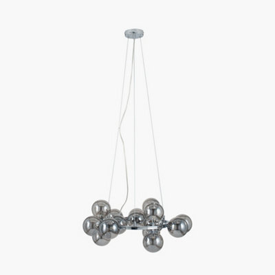 Pacific Lifestyle Vecchio Smoke Glass Ball And Chrome Metal Pendant - image 1