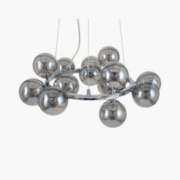 Pacific Lifestyle Vecchio Smoke Glass Ball And Chrome Metal Pendant - thumbnail 6