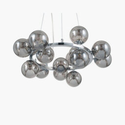 Pacific Lifestyle Vecchio Smoke Glass Ball And Chrome Metal Pendant - thumbnail 5