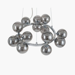 Pacific Lifestyle Vecchio Smoke Glass Ball And Chrome Metal Pendant - thumbnail 4