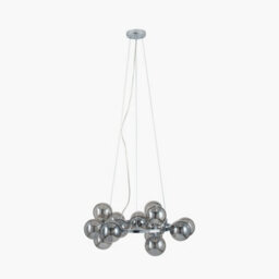 Pacific Lifestyle Vecchio Smoke Glass Ball And Chrome Metal Pendant - thumbnail 1