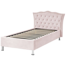 Beliani Ottoman Bed Velvet Metz 90 X 200 Cm (Eu Single) Pastel Pink - thumbnail 5