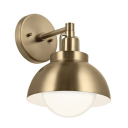 Luminosa Lighting Elstead Kichler Niva Dome Wall Lamp Contemporary Champagne Bronze 1X E27 - thumbnail 1