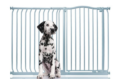 Bettacare Extra Tall Curved Top Dog Gate, 134Cm - 143Cm, Matt Grey, Extra Tall 100Cm In Height, Pressure Fit Pet Gate - image 1