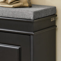 Sobuy Shoe Cabinet With 2 Flip Drawers 40.9X9.4X20.1 Inch Load Capacity 150 Kg Fsr64-Sch - Black - thumbnail 8