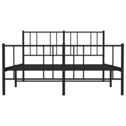 Berkfield Metal Bed Frame With Headboard And Footboard Black 160X200 Cm - thumbnail 6