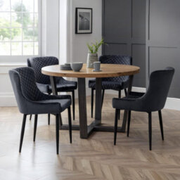 Oakham Cromwell Premium Grey Velvet Dining Chairs - Set Of 2 - thumbnail 7