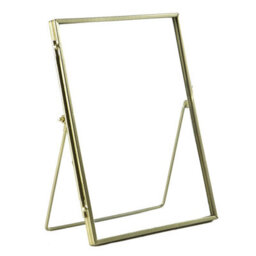"Nicola Spring Standing Metal Photo Frames - 6"" X 8"" - Gold - Picture Frame Freestanding Frame Display Poster Frame - Set Of 5" - thumbnail 1