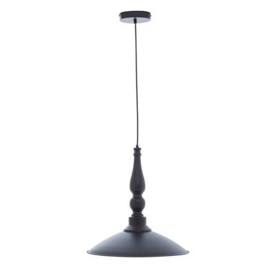 Orsina Large Black Pendant Lamp With Brass-Gold Inner Shade, Ceiling Light, Hanging Fixture With Adjustable Cord - image 1