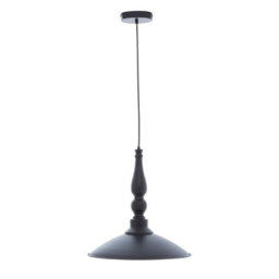 Orsina Large Black Pendant Lamp With Brass-Gold Inner Shade, Ceiling Light, Hanging Fixture With Adjustable Cord