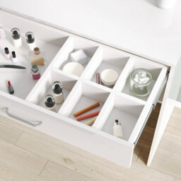 White High Gloss Vanity Desk Drawers - thumbnail 3