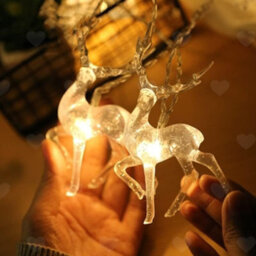 Amorly Christmas Reindeer Fairy String Lights, 10Led Warm White Battery Powered Lights, Lovely Indoor Illumination For Xmas Home Festive - thumbnail 9