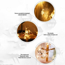 Amorly Christmas Reindeer Fairy String Lights, 10Led Warm White Battery Powered Lights, Lovely Indoor Illumination For Xmas Home Festive - thumbnail 5