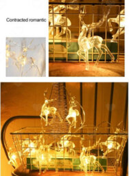 Amorly Christmas Reindeer Fairy String Lights, 10Led Warm White Battery Powered Lights, Lovely Indoor Illumination For Xmas Home Festive - thumbnail 3