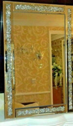 Biznest Crushed Jewel Wall Mirror Loose Diamante Home Decor Mirror Gift (40X60 Cm) - thumbnail 2