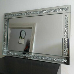 Biznest Crushed Jewel Wall Mirror Loose Diamante Home Decor Mirror Gift (40X60 Cm) - thumbnail 1