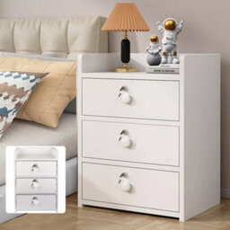 3 Drawer Wooden Bedroom Bedside Cabinet Furniture Storage Nightstand Side Table - thumbnail 7
