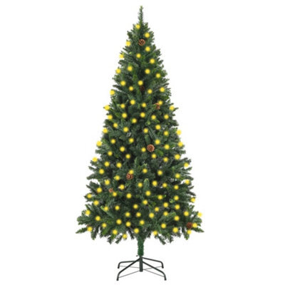 Berkfield Artificial Christmas Tree With Leds&pine Cones Green 210 Cm - image 1