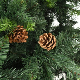 Berkfield Artificial Christmas Tree With Leds&pine Cones Green 210 Cm - thumbnail 6
