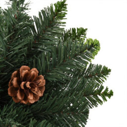 Berkfield Artificial Christmas Tree With Leds&pine Cones Green 210 Cm - thumbnail 4