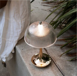Amorly Led Small Table Lamp,mushroom Shape Rechargeable Portable Bedroom Bedside Ambient Lights For Bedroom Living Room Study Gold - thumbnail 3