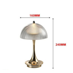 Amorly Led Small Table Lamp,mushroom Shape Rechargeable Portable Bedroom Bedside Ambient Lights For Bedroom Living Room Study Gold - thumbnail 4