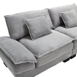 Abrihome Oversized 2 Seater Corduroy Sofa, Deep Seat Loveseat With Pillows, Modern Comfy Couch For Living Room, Apartment, Light Gray - thumbnail 9
