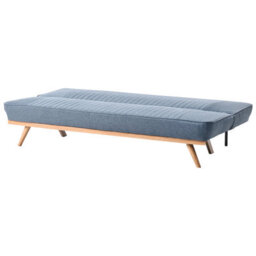 Wyld And Coco Novaliving 2-Seater Sofa Bed Blue Fabric Tufted Backrest Modern Design - thumbnail 5
