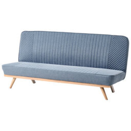Wyld And Coco Novaliving 2-Seater Sofa Bed Blue Fabric Tufted Backrest Modern Design - thumbnail 4