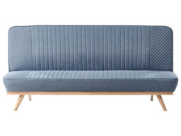 Wyld And Coco Novaliving 2-Seater Sofa Bed Blue Fabric Tufted Backrest Modern Design - thumbnail 1