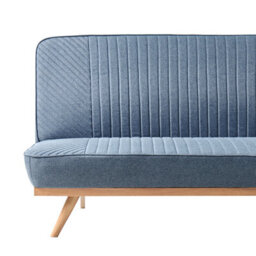 Wyld And Coco Novaliving 2-Seater Sofa Bed Blue Fabric Tufted Backrest Modern Design - thumbnail 7