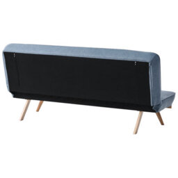 Wyld And Coco Novaliving 2-Seater Sofa Bed Blue Fabric Tufted Backrest Modern Design - thumbnail 6