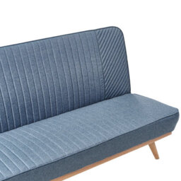 Wyld And Coco Novaliving 2-Seater Sofa Bed Blue Fabric Tufted Backrest Modern Design - thumbnail 8
