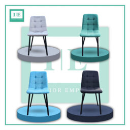 Interior Emporium Ie Set Of 2 Ava Design Velvet Dining Chairs With Sturdy Metal Legs ( Teel ) - thumbnail 4
